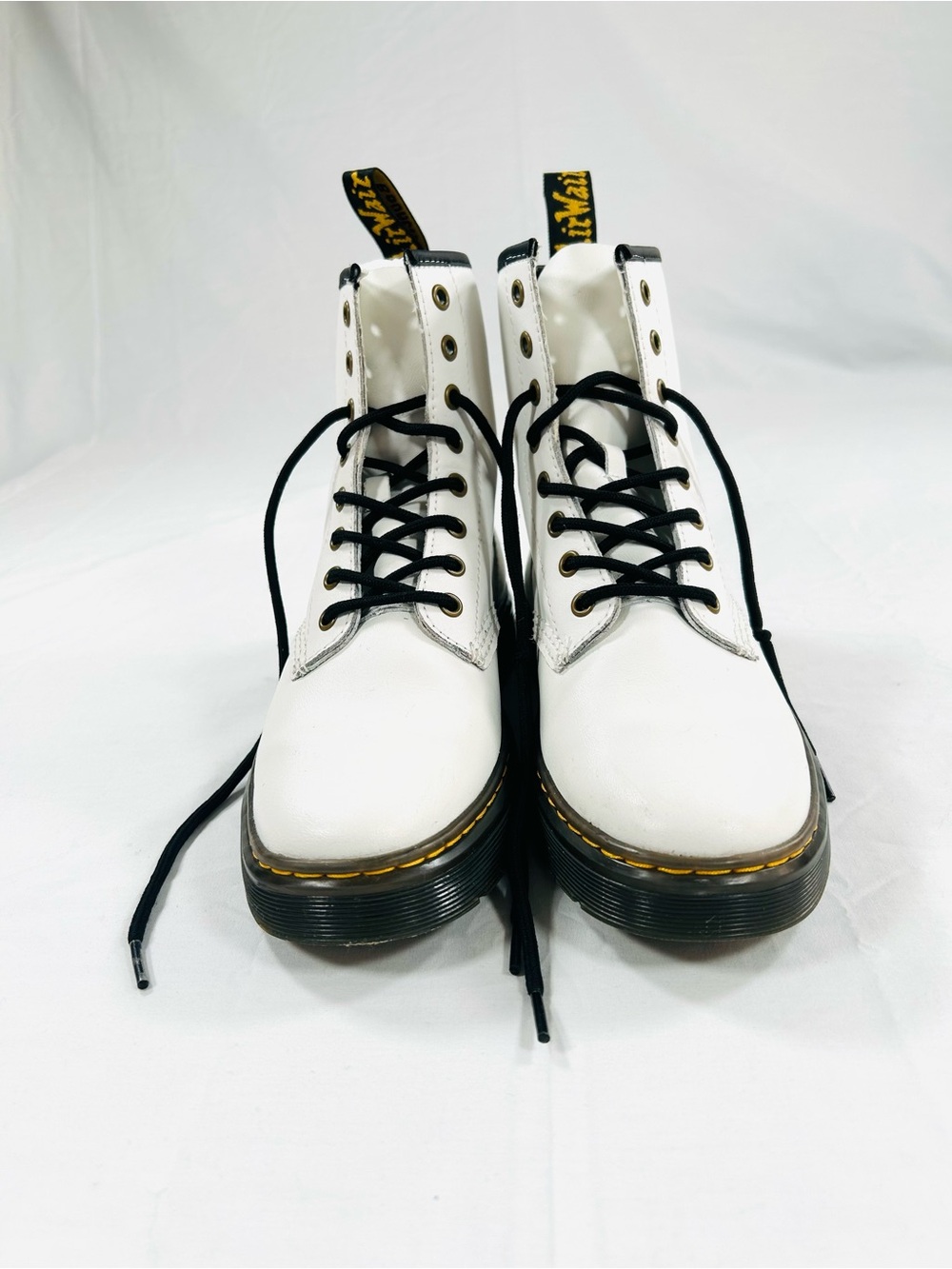 Dr. Martens - DocMartens Women’s White Leather Lace Up Ankle Boots